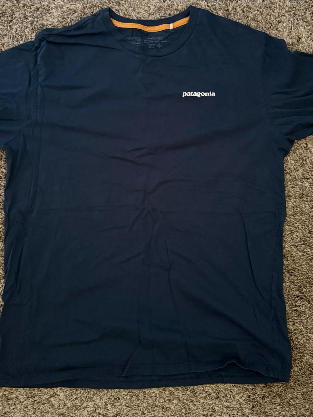 Patagonia Navy Short-Sleeve Crew T-Shirt with White Logo